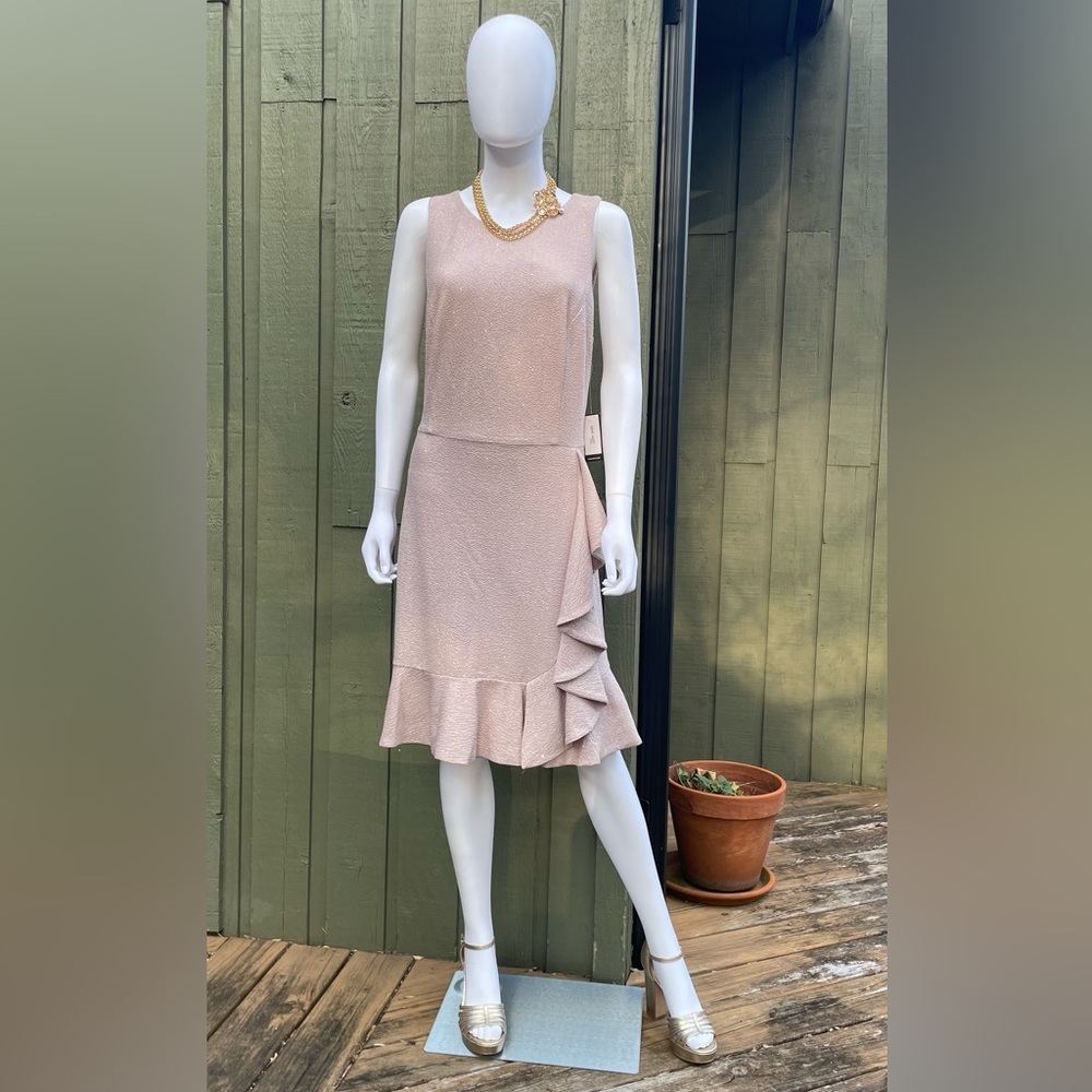 NINE WEST Knee-Length Cocktail Dress in Stretch Knit Fabric w/sparkle.